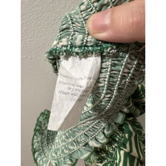 RESA Stella Crop Top Green Puff Sleeve Size XS - Picture 6 of 6